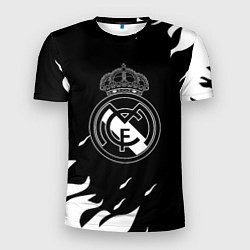 Мужская спорт-футболка Реал Мадрид белый огонь