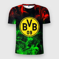 Мужская спорт-футболка Borussia красно зеленый огонь