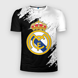 Мужская спорт-футболка Real Madrid текстура штрихи