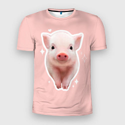 Мужская спорт-футболка Поросенок с розовым пятачком