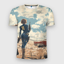 Мужская спорт-футболка Fallout девушка в пустоши
