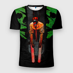 Мужская спорт-футболка Дэндзи с черепами Человек бензопила