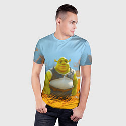 Футболка спортивная мужская Шрек в поле, цвет: 3D-принт — фото 2
