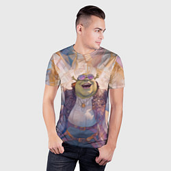 Футболка спортивная мужская Шрек на фоне витражей, цвет: 3D-принт — фото 2