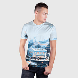 Футболка спортивная мужская Иллюстрация Московский новый год, цвет: 3D-принт — фото 2