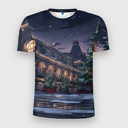 Футболка спортивная мужская Новогодняя Московская ночь, цвет: 3D-принт