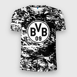 Футболка спортивная мужская Боруссиа белые краски, цвет: 3D-принт
