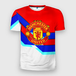 Мужская спорт-футболка Манчестер Юнайтед полосы геометрия