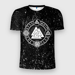 Мужская спорт-футболка Валькнут и символы в круге