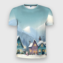 Мужская спорт-футболка Новогодние дома