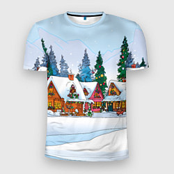 Футболка спортивная мужская Новогодник дворик, цвет: 3D-принт