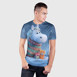 Футболка спортивная мужская Новогодняя лошадь с подарками, цвет: 3D-принт — фото 2