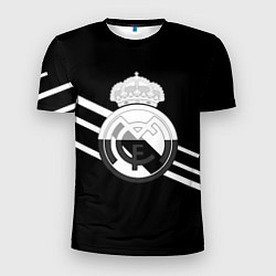 Мужская спорт-футболка Реал Мадрид полосы текстура линии