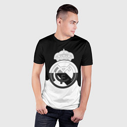 Футболка спортивная мужская Реал Мадрид огонь белый, цвет: 3D-принт — фото 2