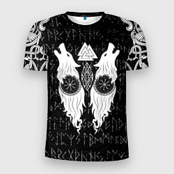 Футболка спортивная мужская Волки воины с символикой, цвет: 3D-принт