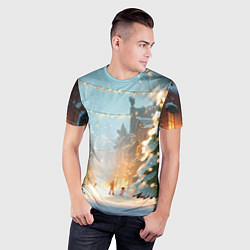 Футболка спортивная мужская Новогодняя елочка, цвет: 3D-принт — фото 2
