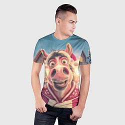 Футболка спортивная мужская Счастливая новогодняя лошадь, цвет: 3D-принт — фото 2