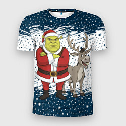 Мужская спорт-футболка Шрек и Осел - новый год