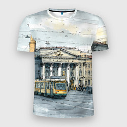 Футболка спортивная мужская Зимняя улица Санкт-Петербурга, цвет: 3D-принт