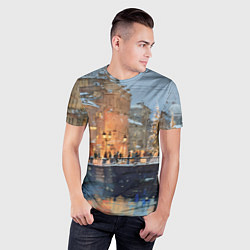 Футболка спортивная мужская Снежный вечер в Питере, цвет: 3D-принт — фото 2