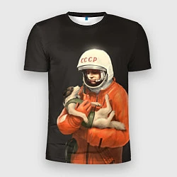 Мужская спорт-футболка Гагарин с лайкой