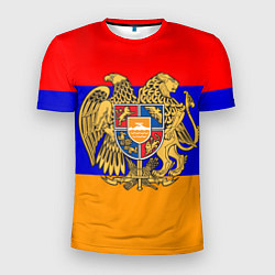 Футболка спортивная мужская Герб и флаг Армении, цвет: 3D-принт