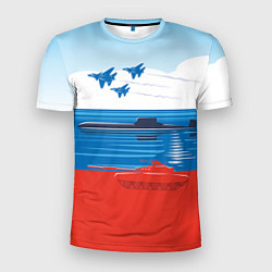 Мужская спорт-футболка Россия: Триколор армии