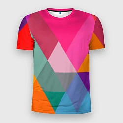 Футболка спортивная мужская Разноцветные полигоны, цвет: 3D-принт