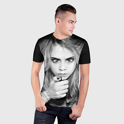 Футболка спортивная мужская Кара Делевинь с зажигалкой, цвет: 3D-принт — фото 2