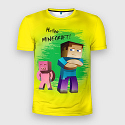 Мужская спорт-футболка Hello Minecraft