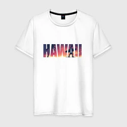 Футболка хлопковая мужская HAWAII 9, цвет: белый