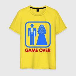 Футболка хлопковая мужская Game over, цвет: желтый