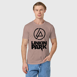 Футболка хлопковая мужская Linkin Park, цвет: пыльно-розовый — фото 2