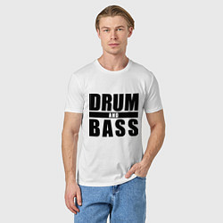 Футболка хлопковая мужская Drum and bass4, цвет: белый — фото 2