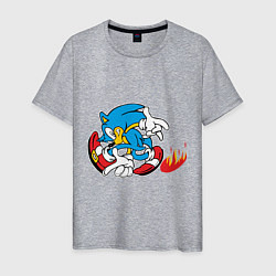 Футболка хлопковая мужская Sonic, цвет: меланж