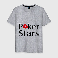 Футболка хлопковая мужская Poker Stars, цвет: меланж