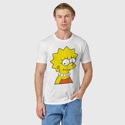 Футболка хлопковая мужская Lisa Simpson, цвет: белый — фото 2