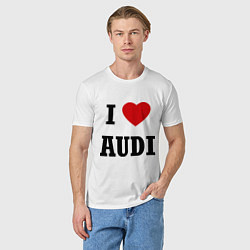 Футболка хлопковая мужская I love audi, цвет: белый — фото 2