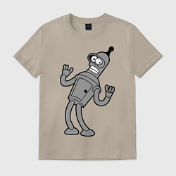Футболка хлопковая мужская Bender Error, цвет: миндальный