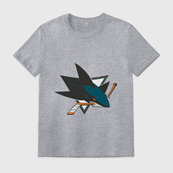 Футболка хлопковая мужская San Jose Sharks, цвет: меланж