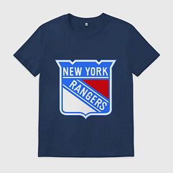 Футболка хлопковая мужская New York Rangers, цвет: тёмно-синий