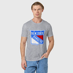 Футболка хлопковая мужская New York Rangers, цвет: меланж — фото 2