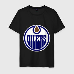 Футболка хлопковая мужская Edmonton Oilers, цвет: черный