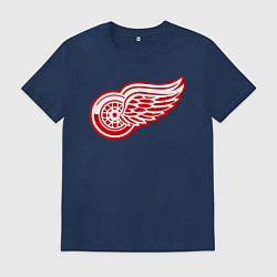 Футболка хлопковая мужская Detroit Red Wings, цвет: тёмно-синий