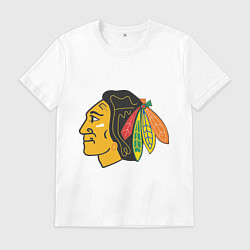 Футболка хлопковая мужская Chicago Blackhawks, цвет: белый