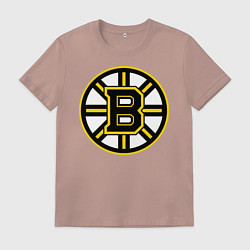 Футболка хлопковая мужская Boston Bruins, цвет: пыльно-розовый