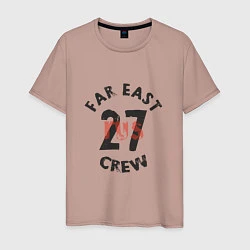 Футболка хлопковая мужская Far East 27 Crew, цвет: пыльно-розовый