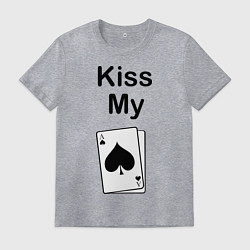 Футболка хлопковая мужская Kiss my card, цвет: меланж