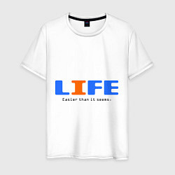 Футболка хлопковая мужская Life Easy, цвет: белый