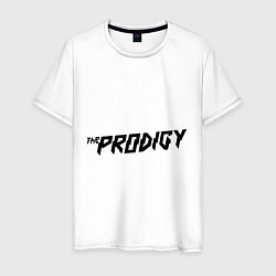 Футболка хлопковая мужская The Prodigy логотип, цвет: белый